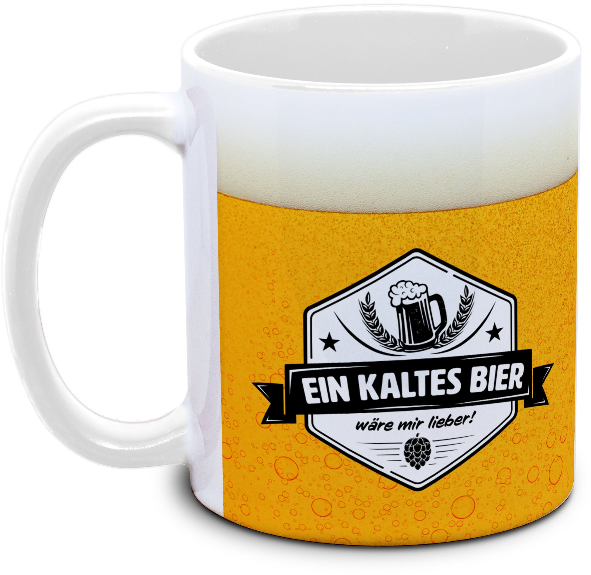 Keramiktasse mit Ein kaltes Bier wäre mir lieber! Motiv von Tassenkasper