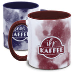 Keramiktasse mit ihr Kaffee & sein Kaffee (2er-Set) Motiv von Tassenkasper