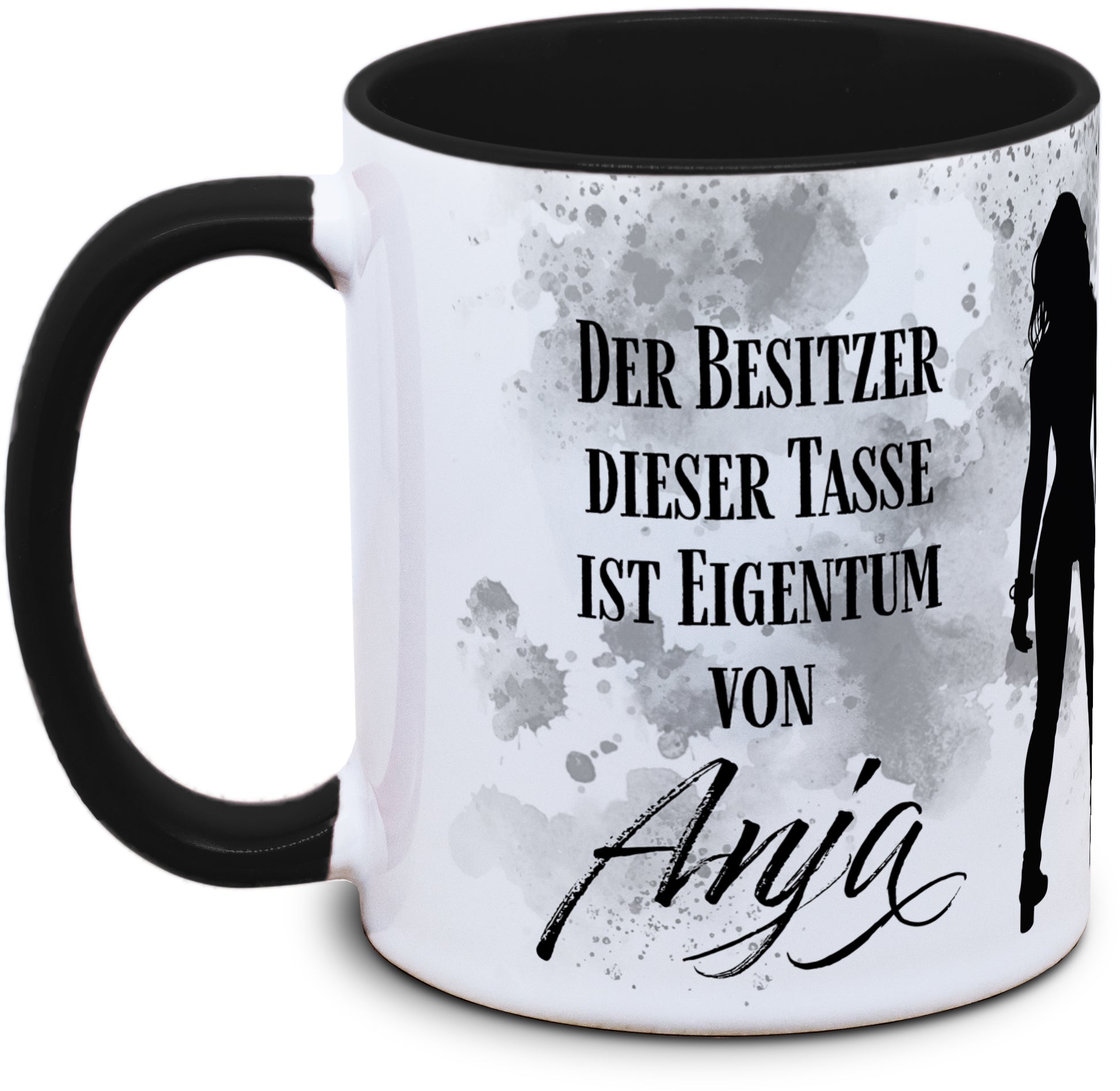 Keramiktasse mit Der Besitzer dieser Tasse ist Eigentum von... Motiv von Tassenkasper