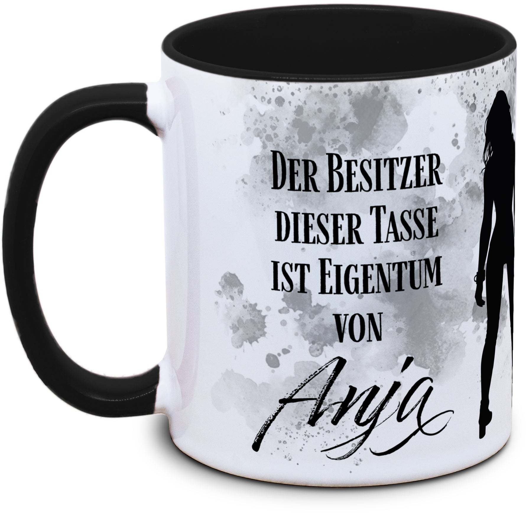 Keramiktasse mit Der Besitzer dieser Tasse ist Eigentum von... Motiv von Tassenkasper
