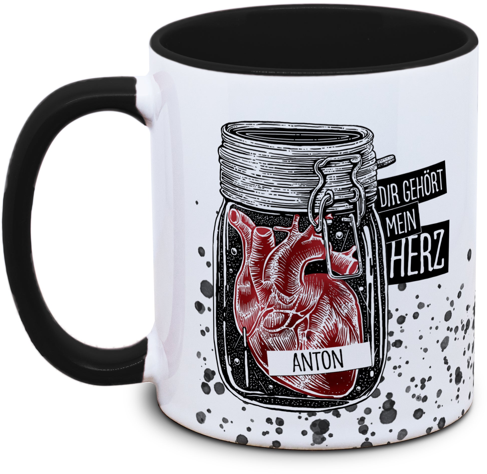 Keramiktasse mit Dir gehört mein Herz Motiv von Tassenkasper