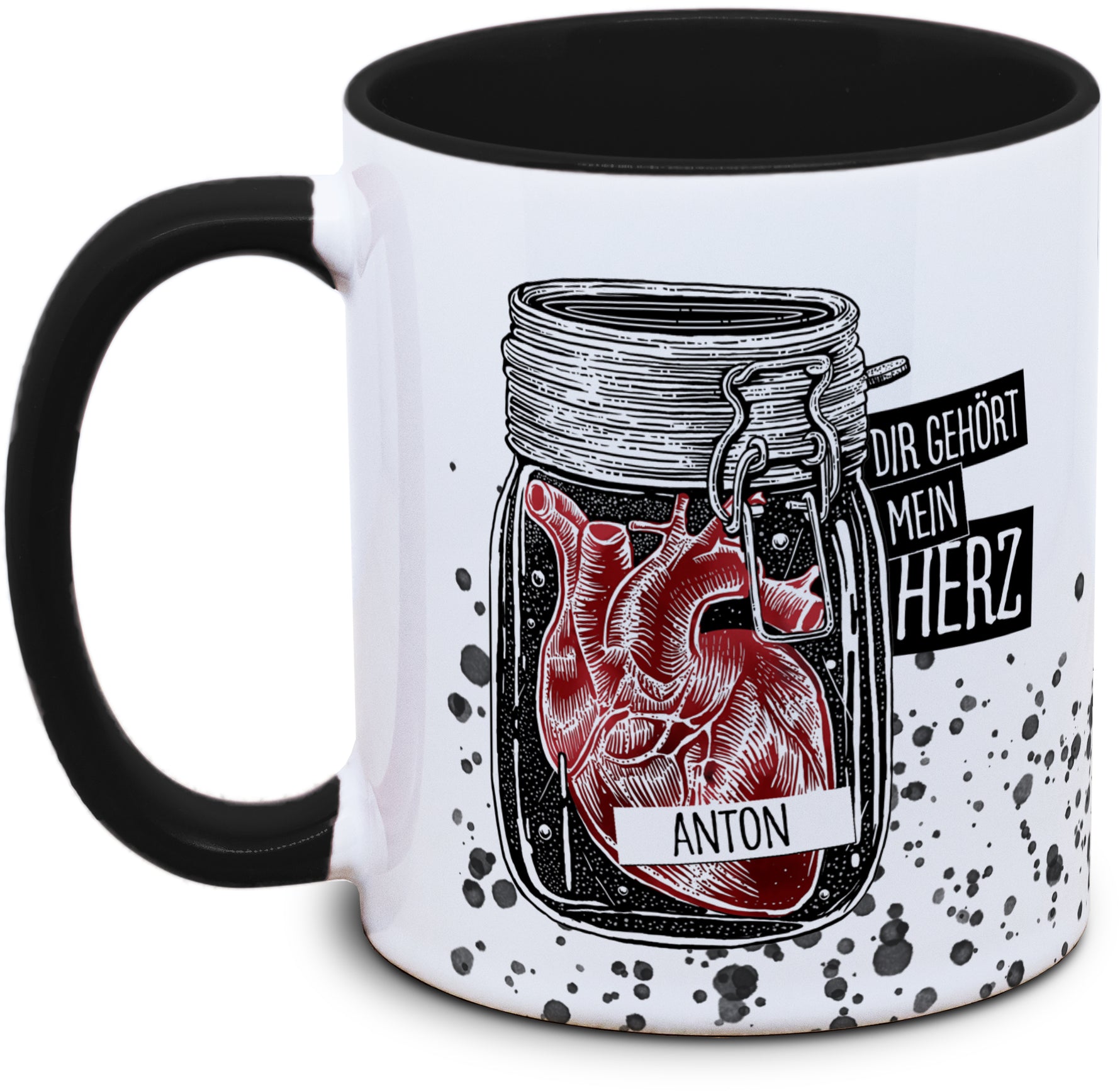 Keramiktasse mit Dir gehört mein Herz Motiv von Tassenkasper