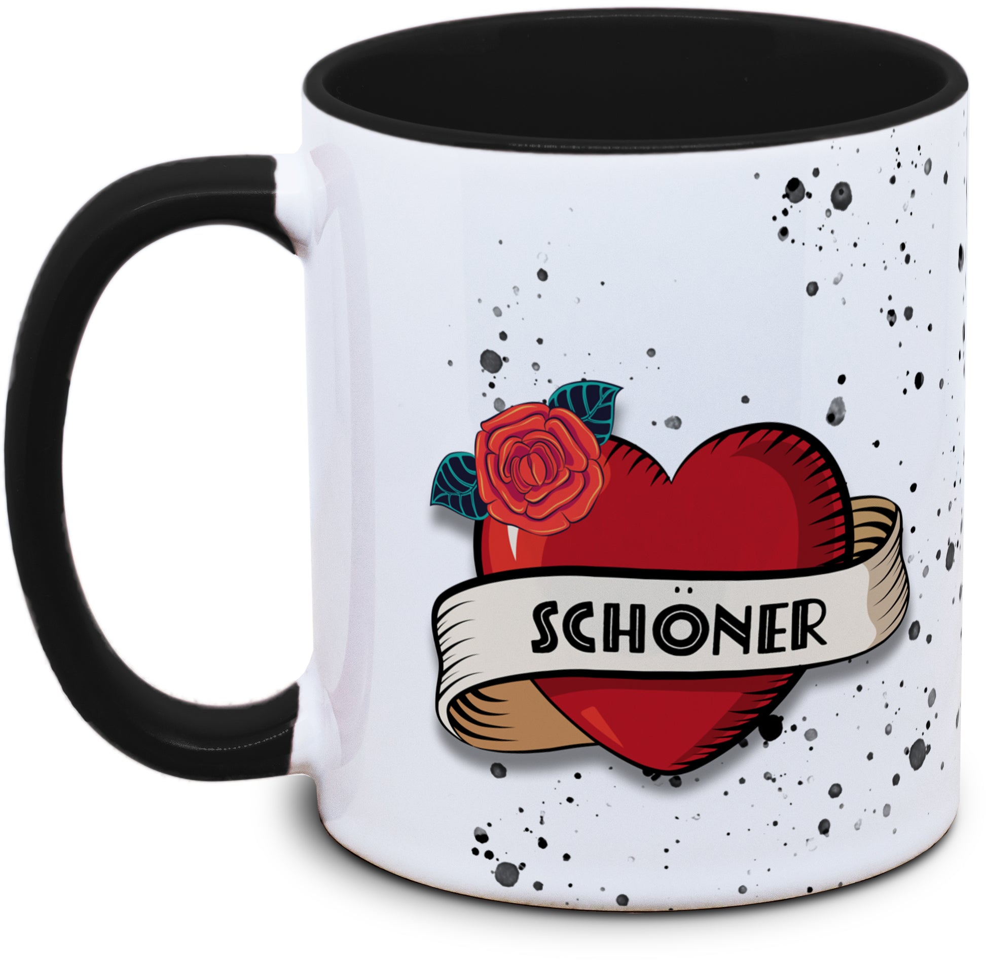 Keramiktasse mit Schöner (mit Herz) Motiv von Tassenkasper
