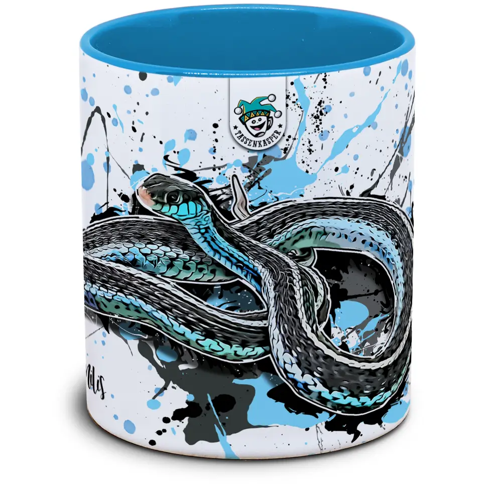 Keramiktasse mit Thamnophis sirtalis similis / Florida - Strumpfbandnatter Motiv von Tassenkasper