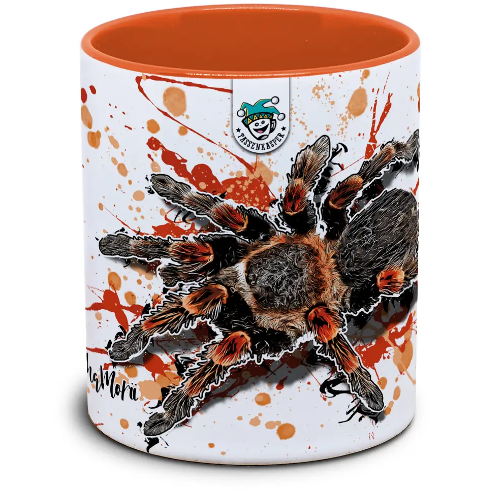 Keramiktasse mit Brachypelma hamorii / Rotknie-Vogelspinne Motiv von Tassenkasper