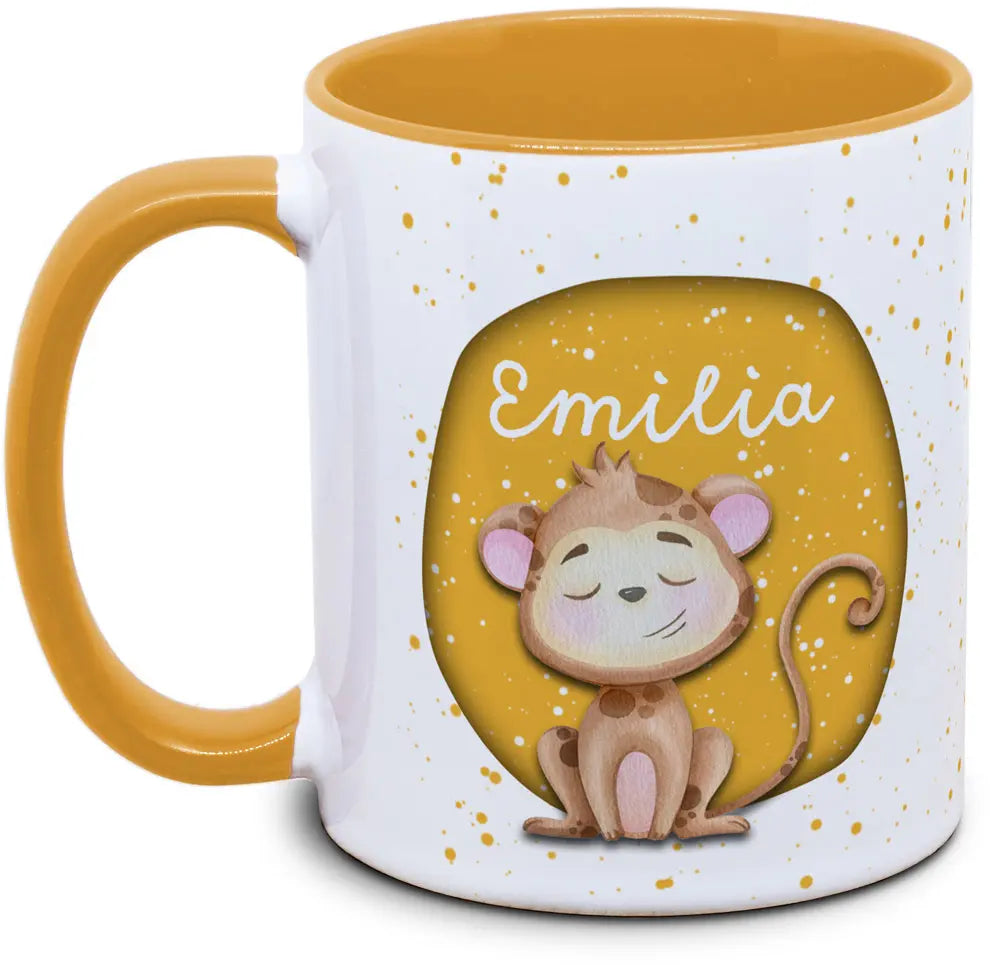 Tasse - Enfants avec prénom et singe