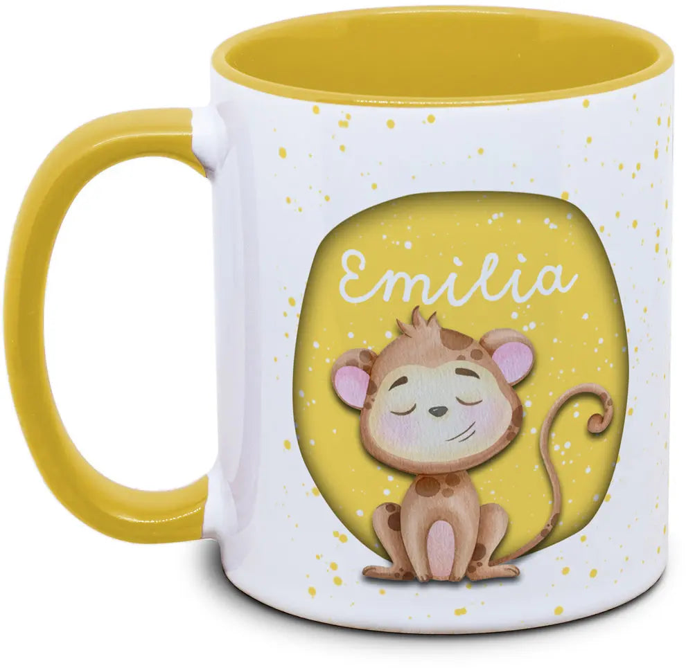 Tasse - Enfants avec prénom et singe
