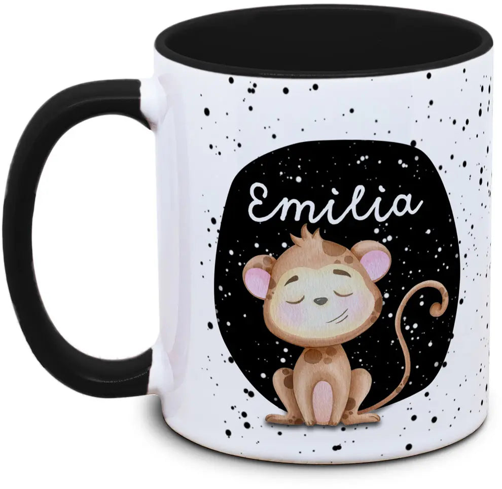 Tasse - Enfants avec prénom et singe