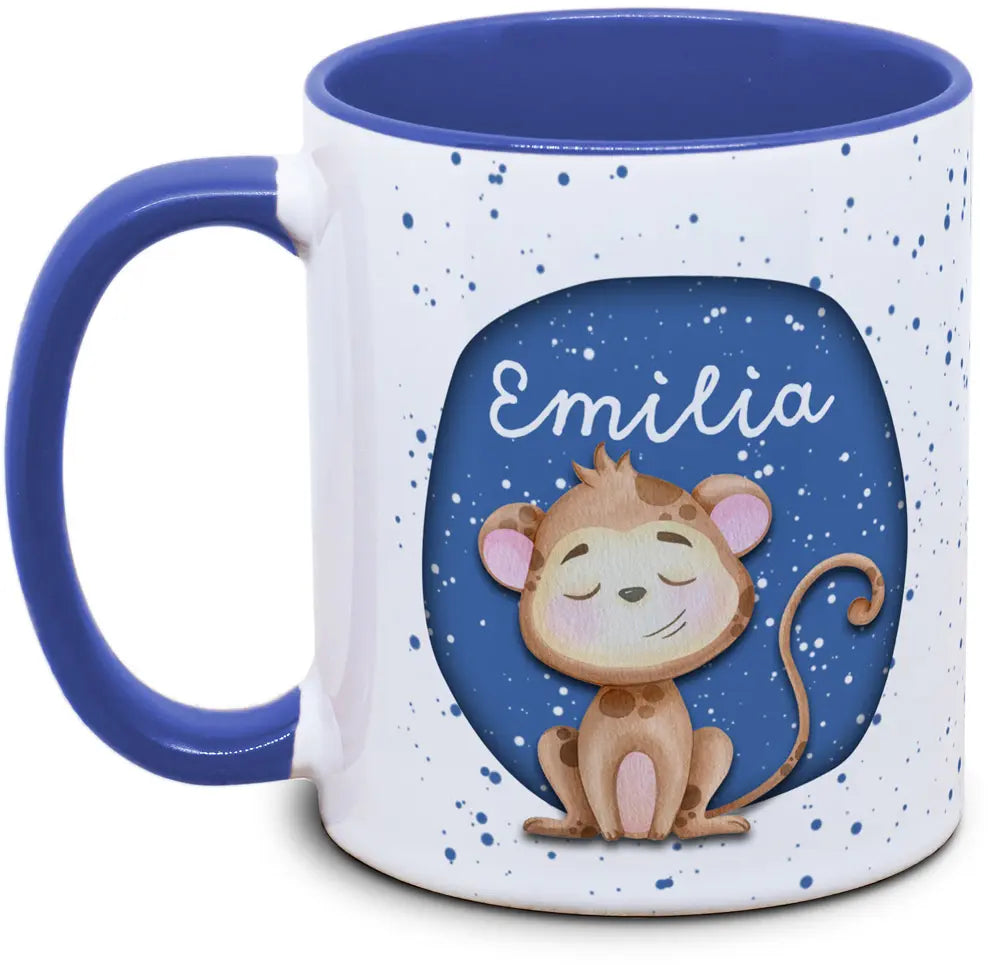 Tasse - Enfants avec prénom et singe
