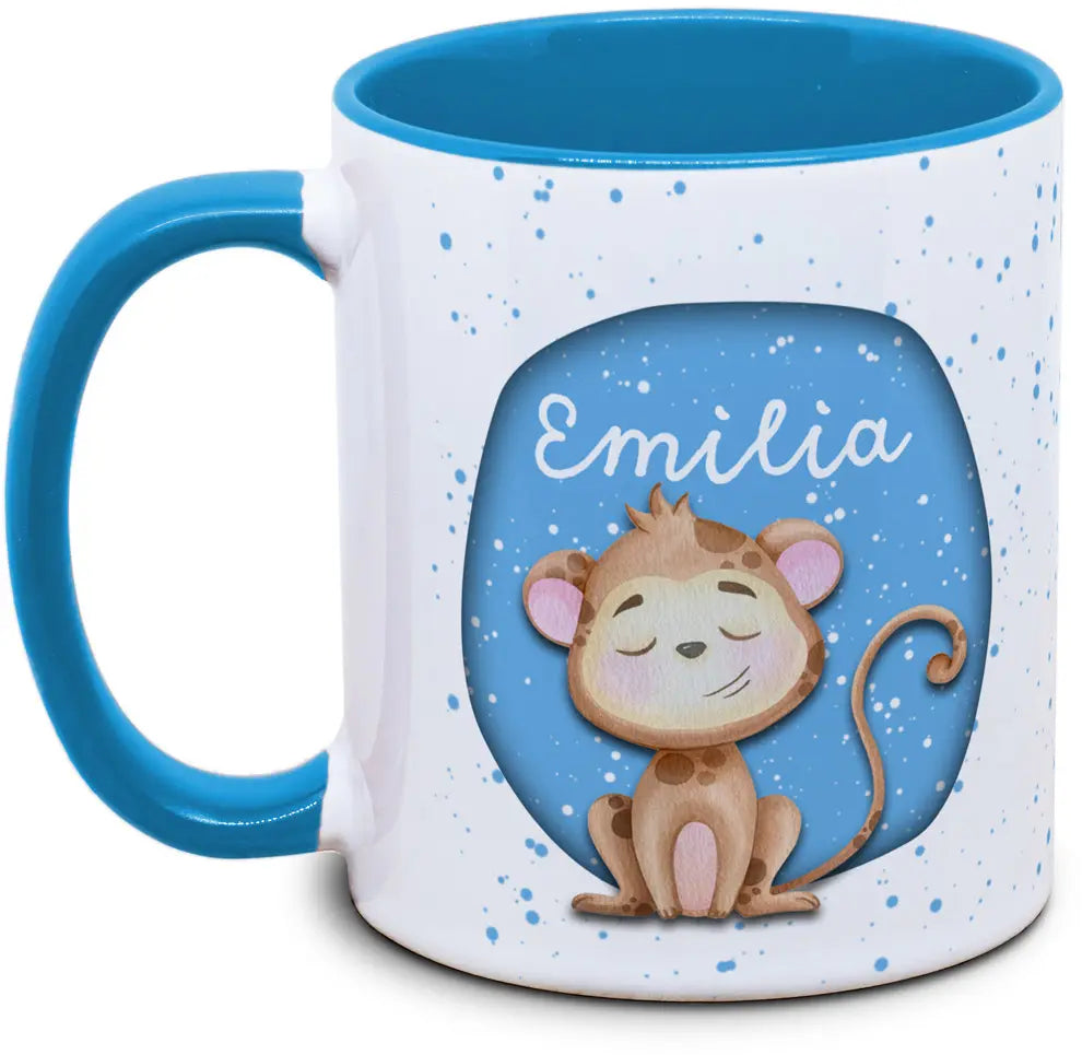 Tasse - Enfants avec prénom et singe