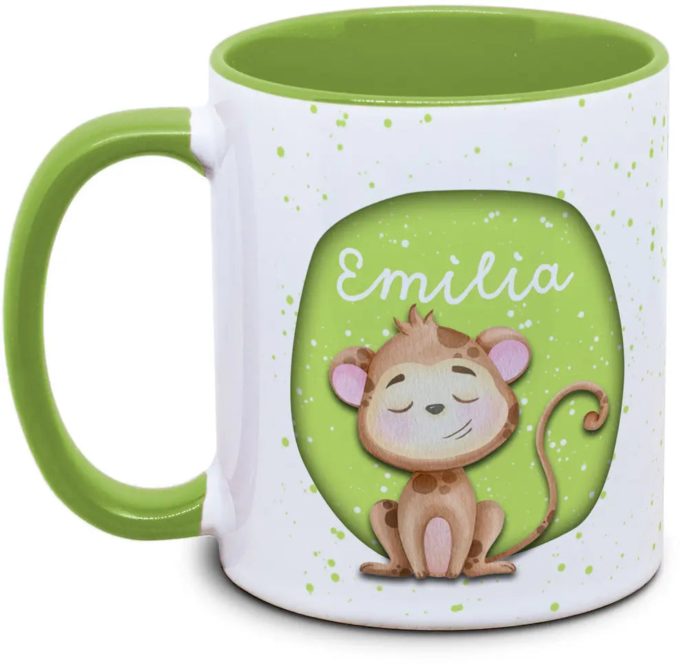 Tasse - Enfants avec prénom et singe