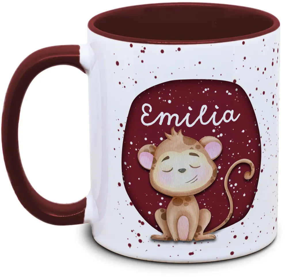 Tasse - Enfants avec prénom et singe