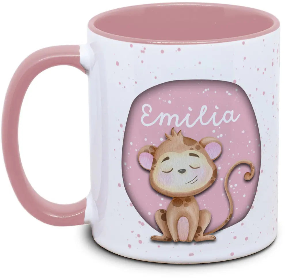 Tasse - Enfants avec prénom et singe