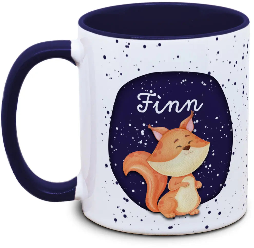 Mug - Enfants avec prénom et écureuil
