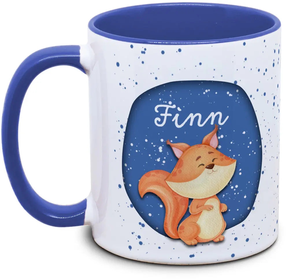 Mug - Enfants avec prénom et écureuil