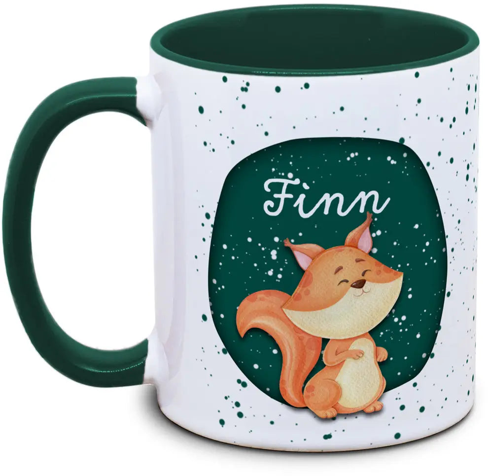 Mug - Enfants avec prénom et écureuil