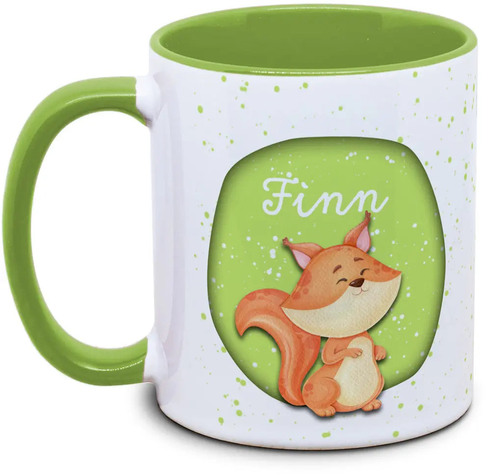 Mug - Enfants avec prénom et écureuil