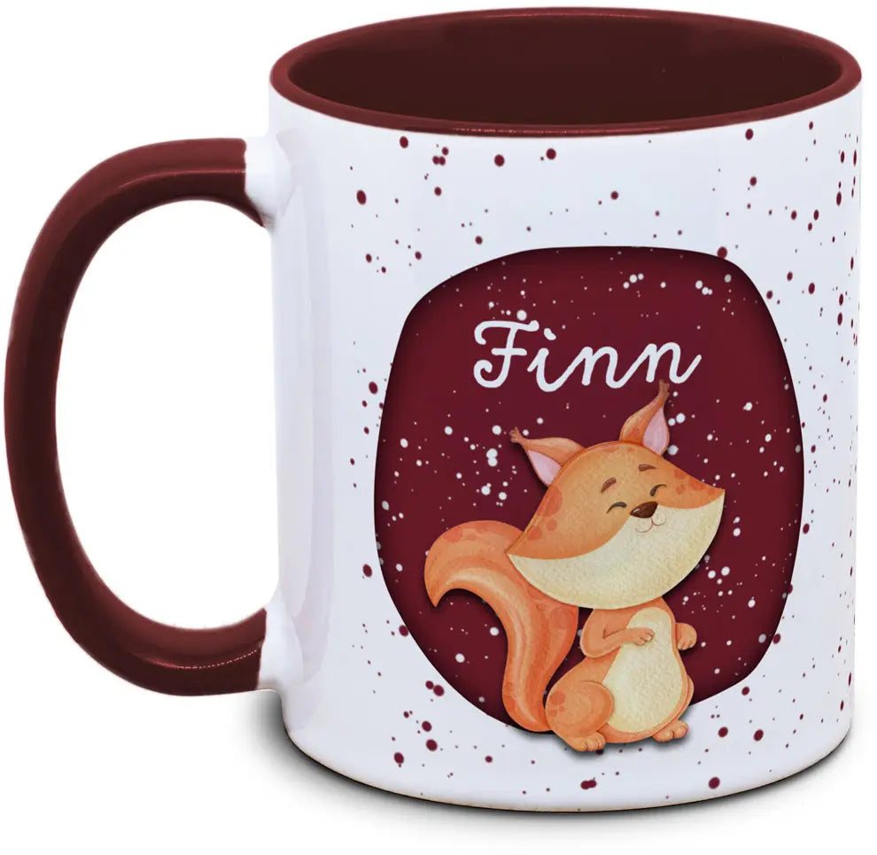 Mug - Enfants avec prénom et écureuil