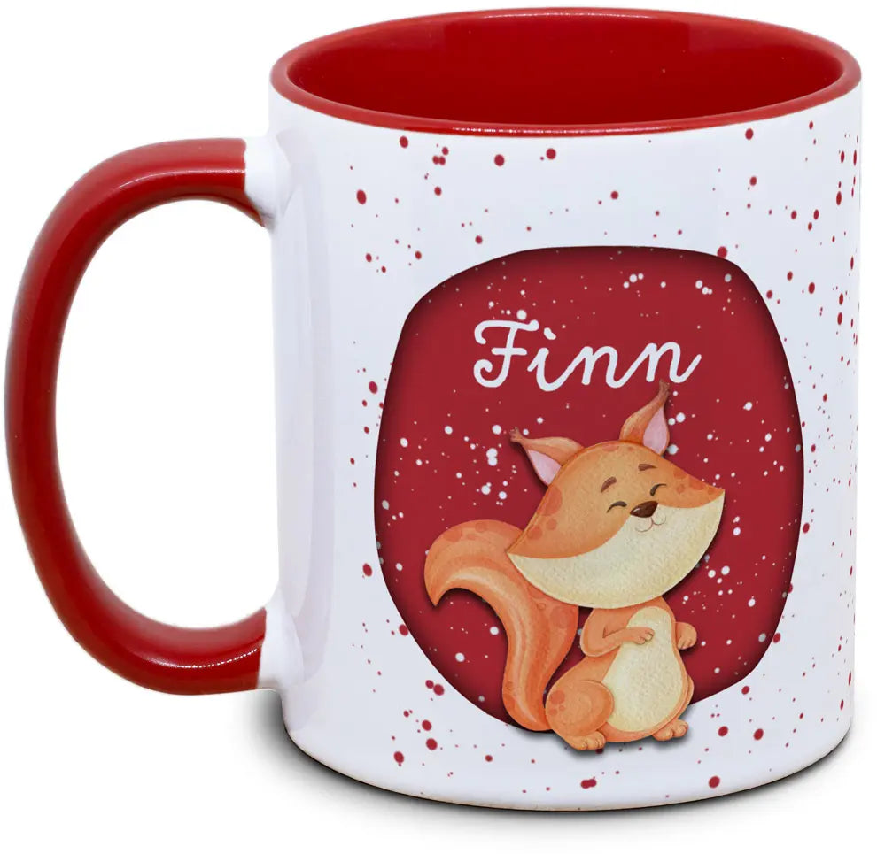 Mug - Enfants avec prénom et écureuil