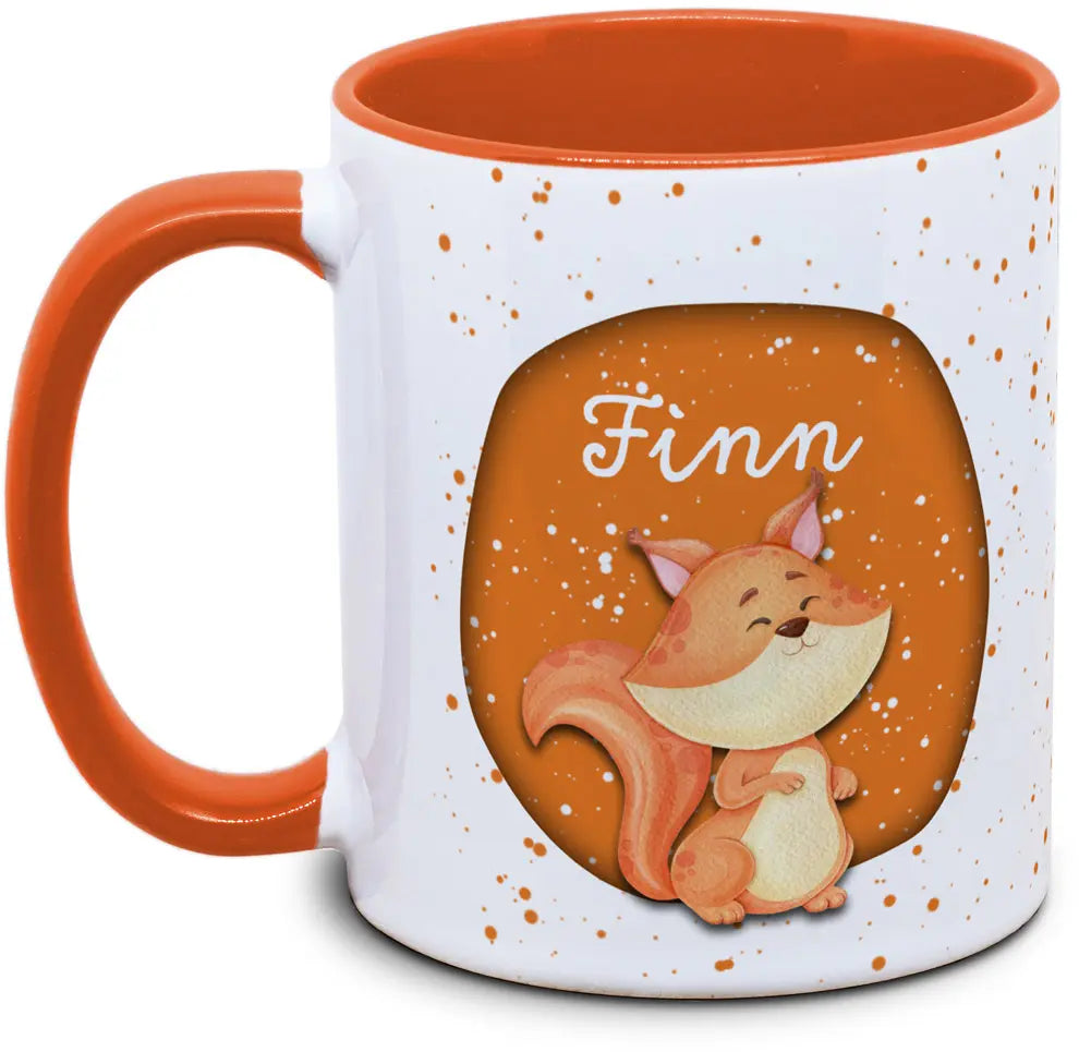 Mug - Enfants avec prénom et écureuil