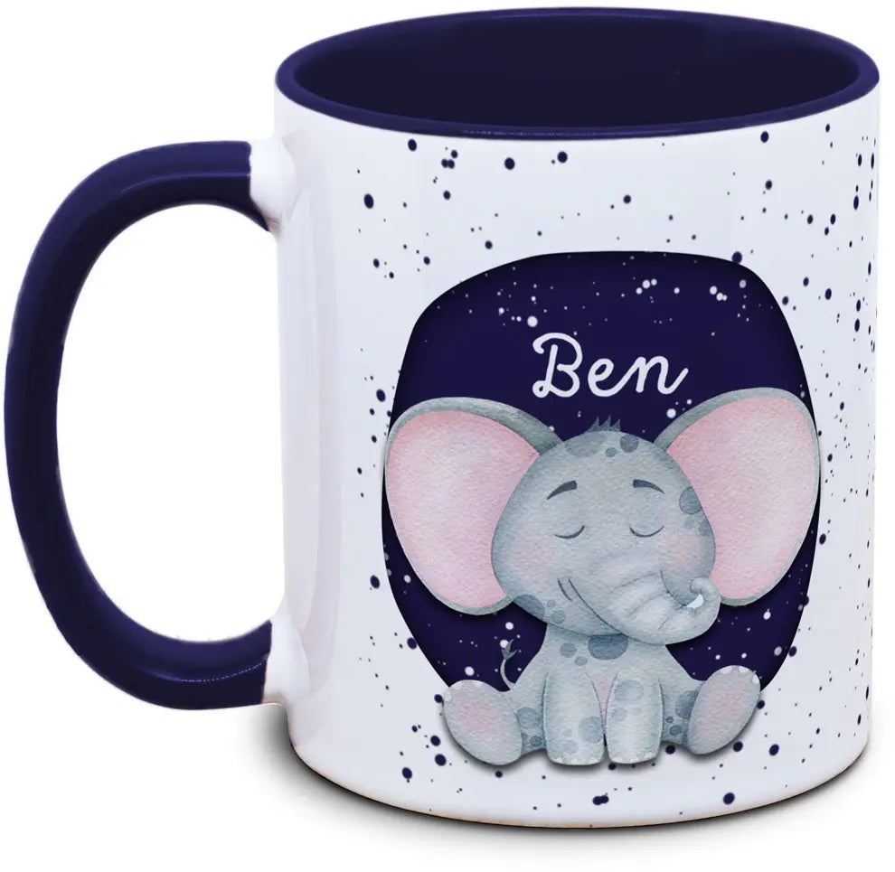 Tasse - Kinder mit Name und Elefant
