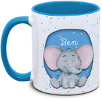 Tasse - Kinder mit Name und Elefant