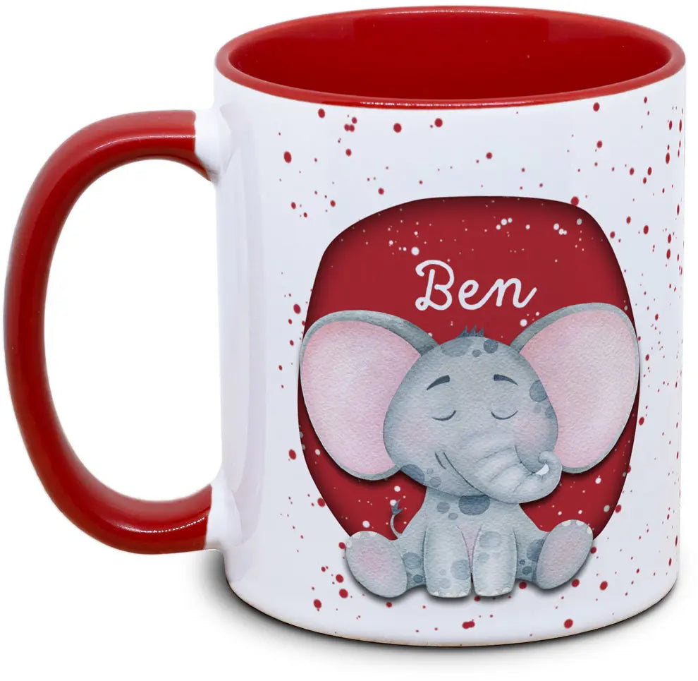 Tasse - Kinder mit Name und Elefant