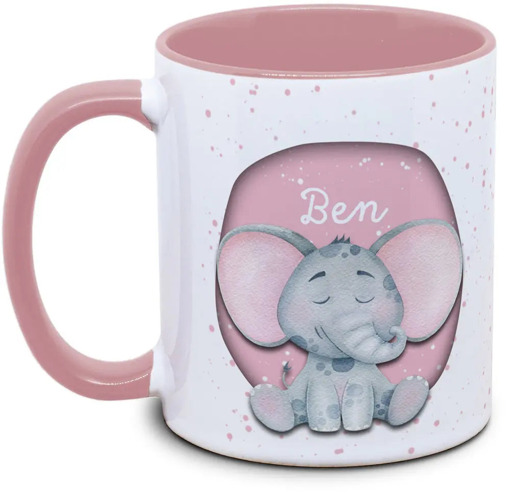 Tasse - Kinder mit Name und Elefant
