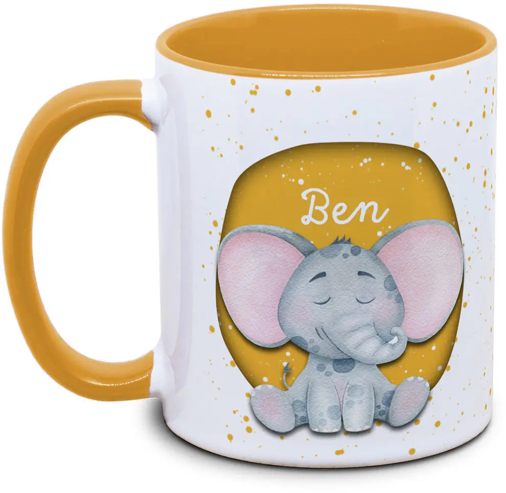 Tasse - Kinder mit Name und Elefant