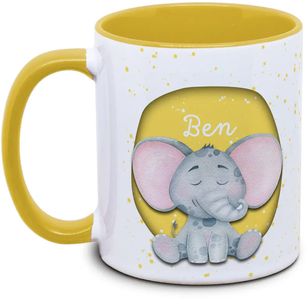 Tasse - Kinder mit Name und Elefant