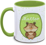 Mug - Children with Name and Owl