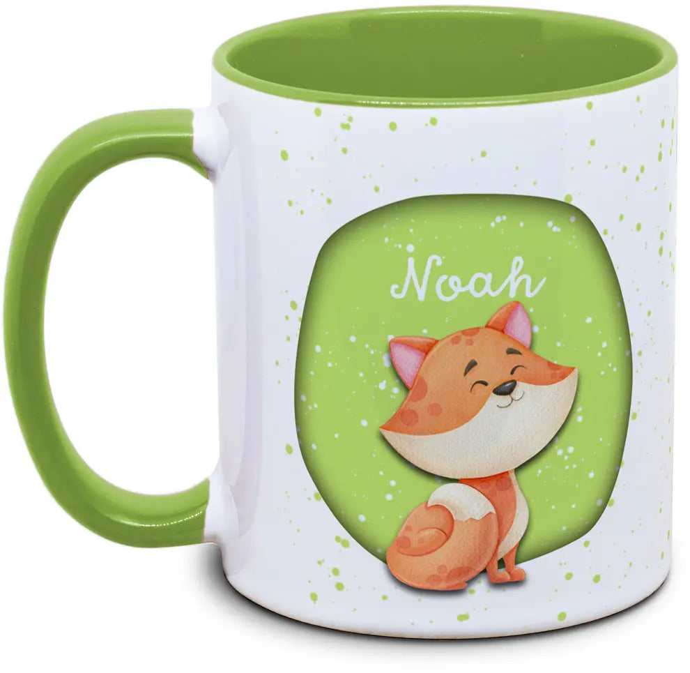 Tasse - Kinder mit Name und Fuchs