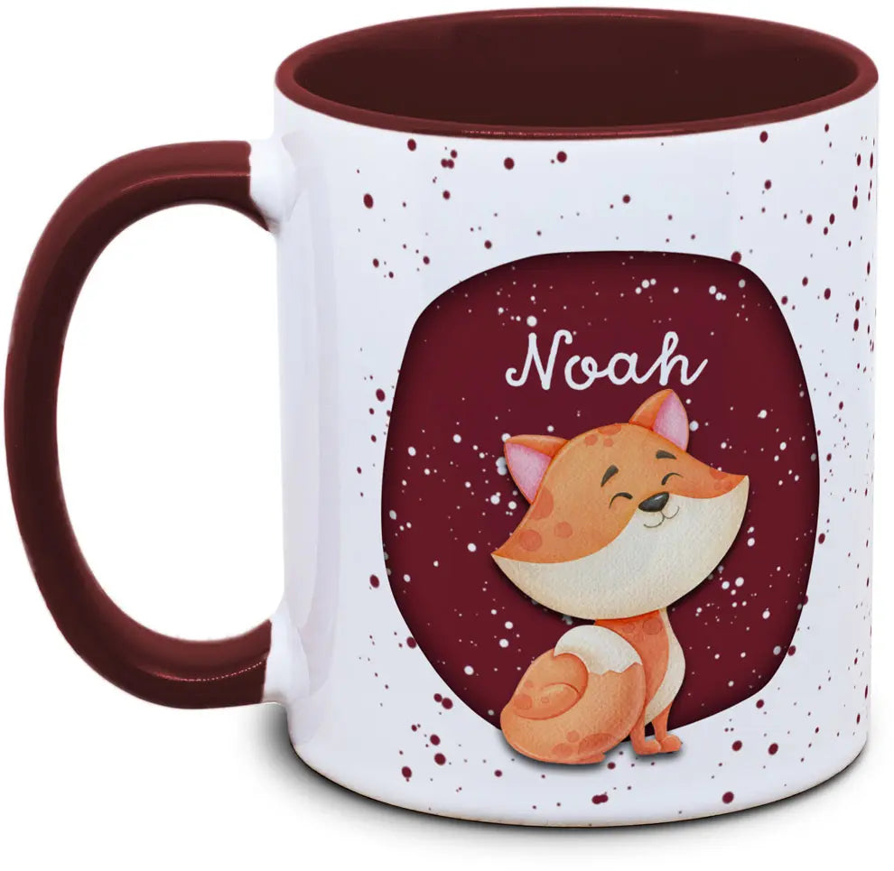 Tasse - Kinder mit Name und Fuchs