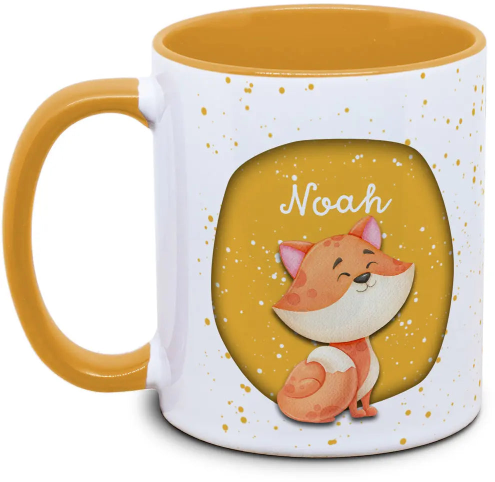 Tasse - Kinder mit Name und Fuchs