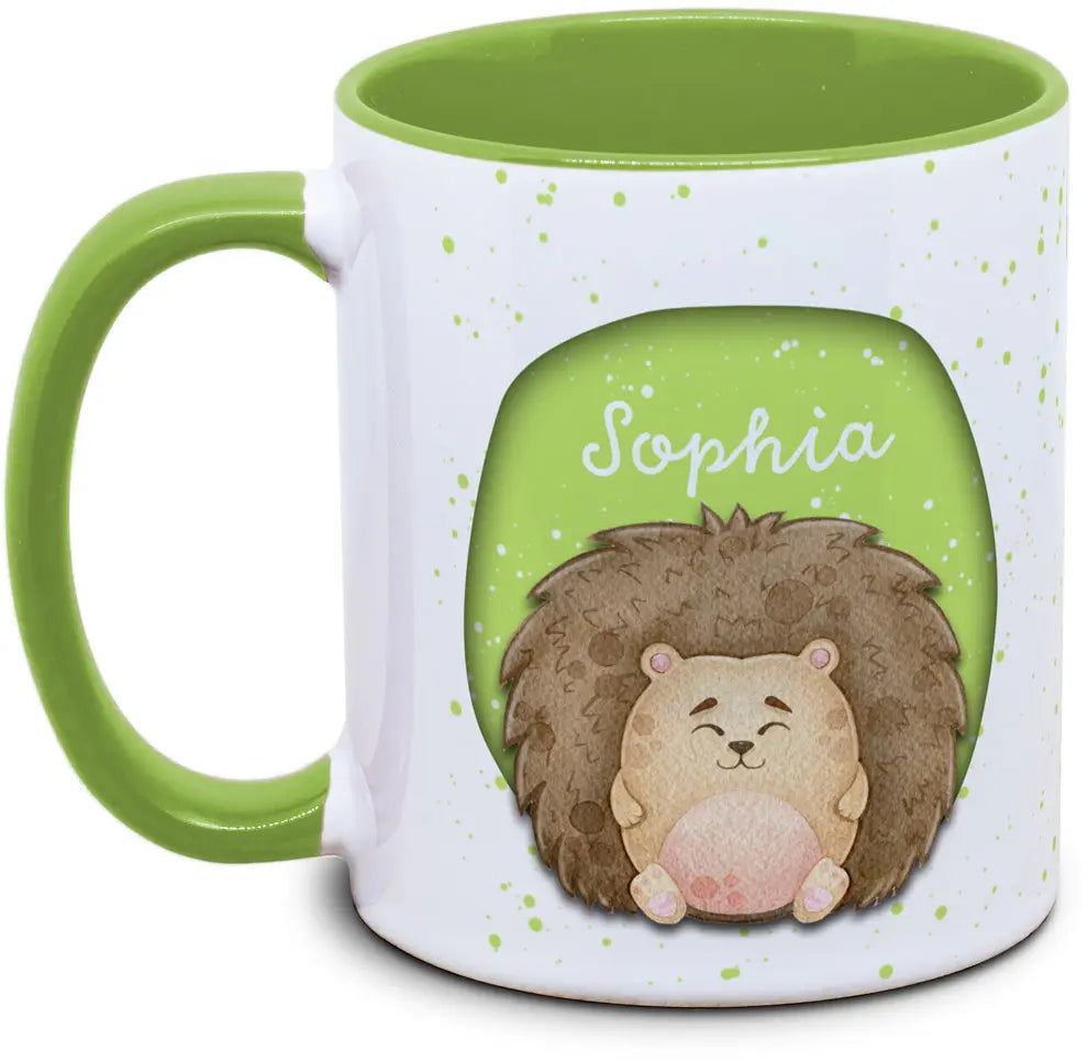 Tasse - Enfants avec nom et hérisson