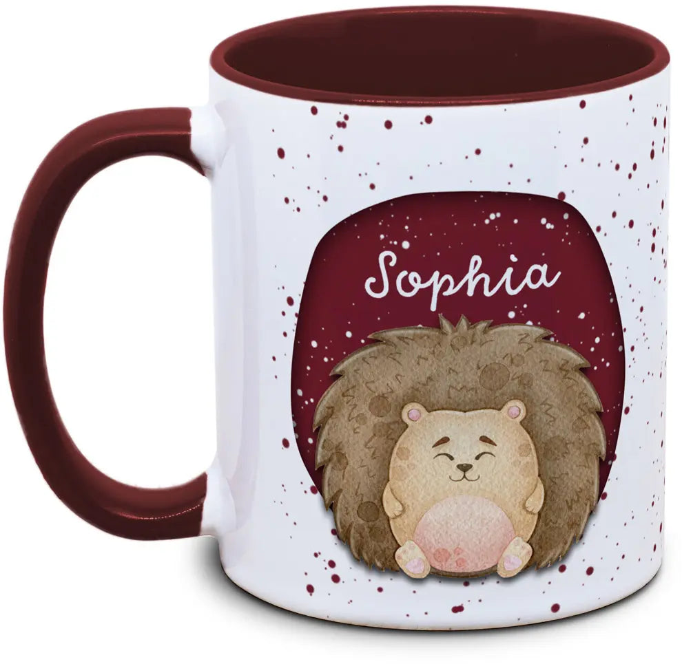 Tasse - Enfants avec nom et hérisson
