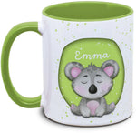 Keramiktasse mit Kinder mit Name und Koala Motiv von Tassenkasper