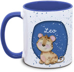 Tasse - Enfants avec prénom et léopard