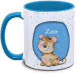 Tasse - Enfants avec prénom et léopard