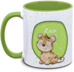 Tasse - Enfants avec prénom et léopard