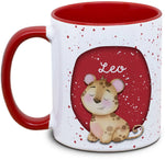 Tasse - Enfants avec prénom et léopard