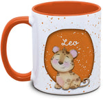 Tasse - Enfants avec prénom et léopard
