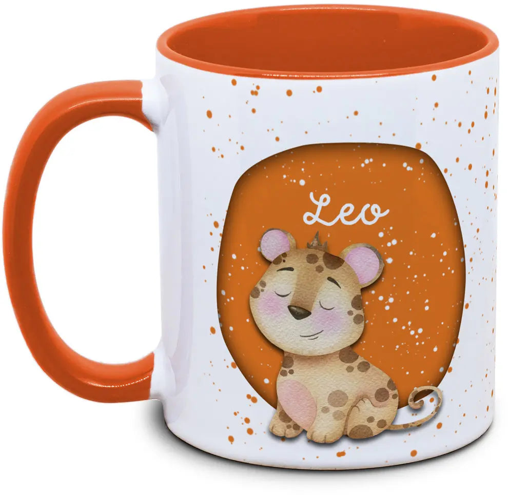Tasse - Enfants avec prénom et léopard