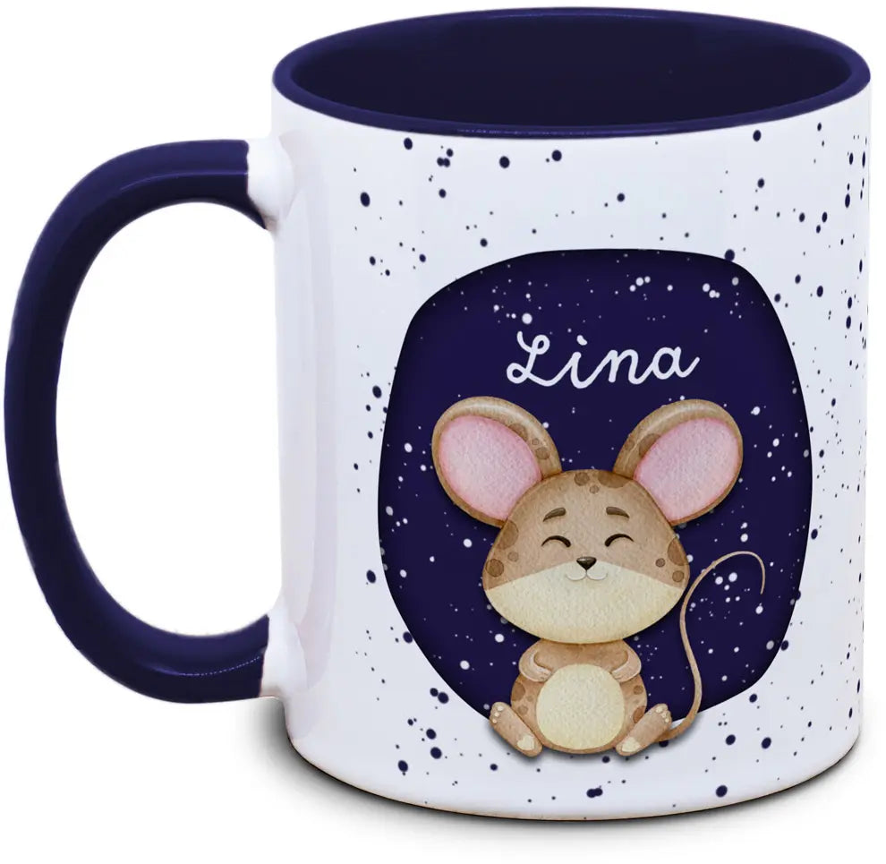 Tasse - Kinder mit Name und Maus