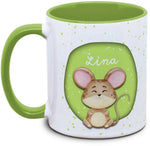 Tasse - Kinder mit Name und Maus