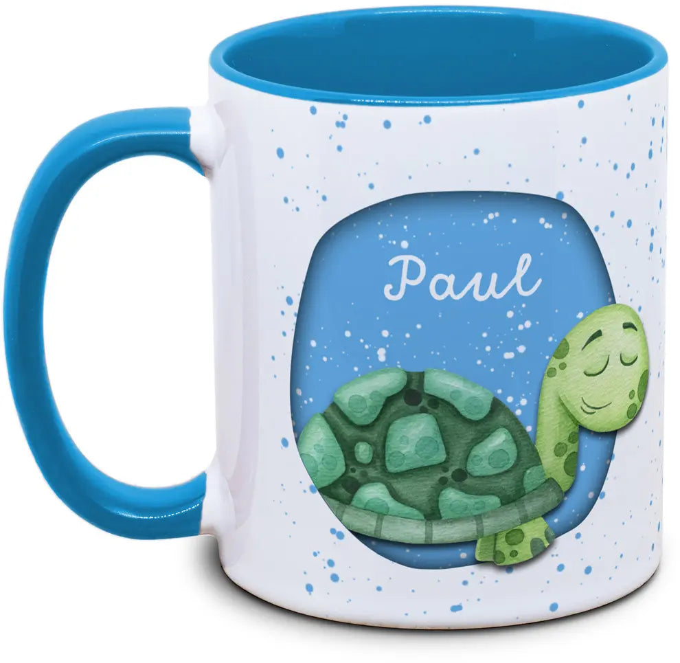 Mug - Kids with Name and Turtle