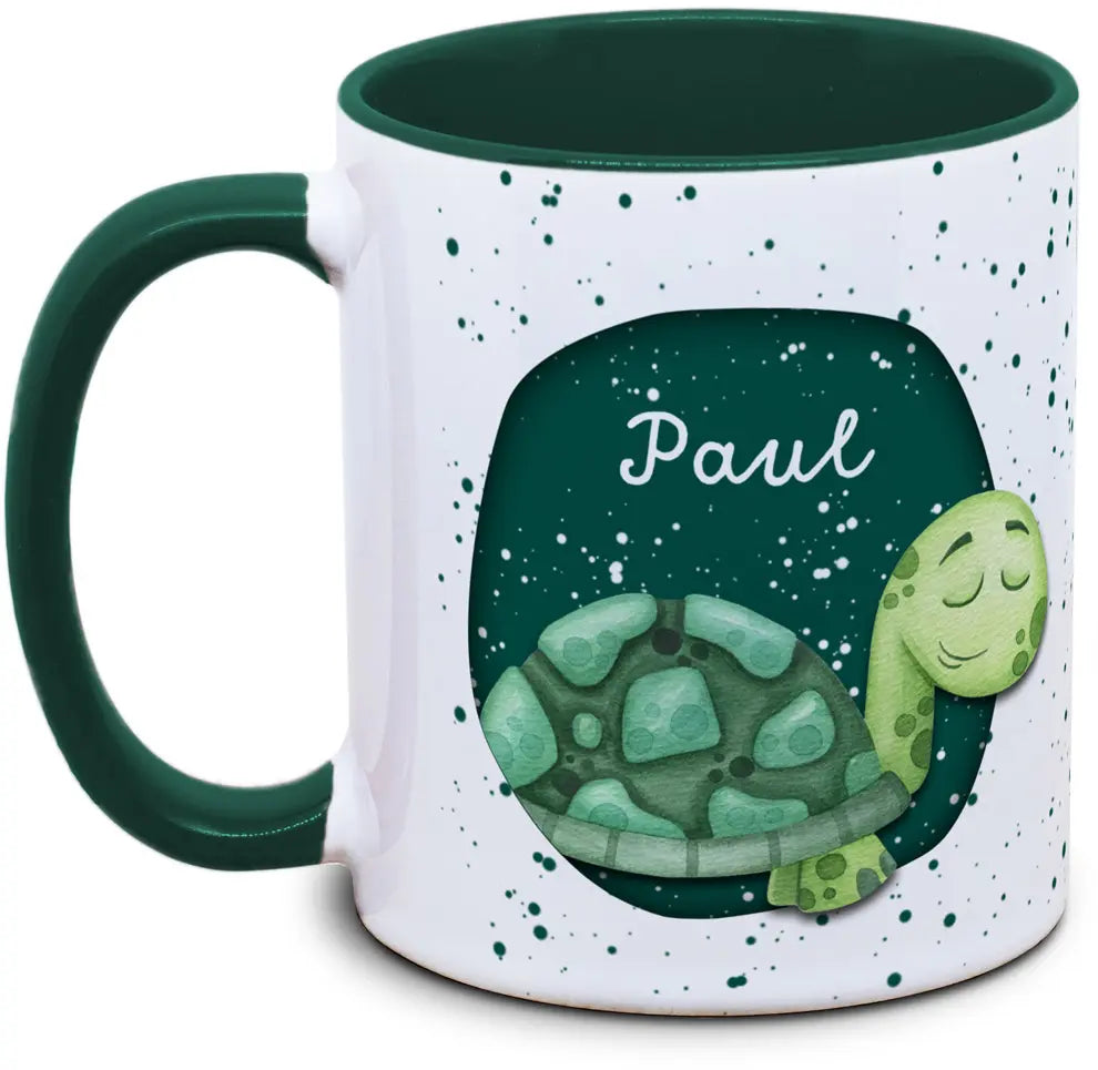 Mug - Kids with Name and Turtle