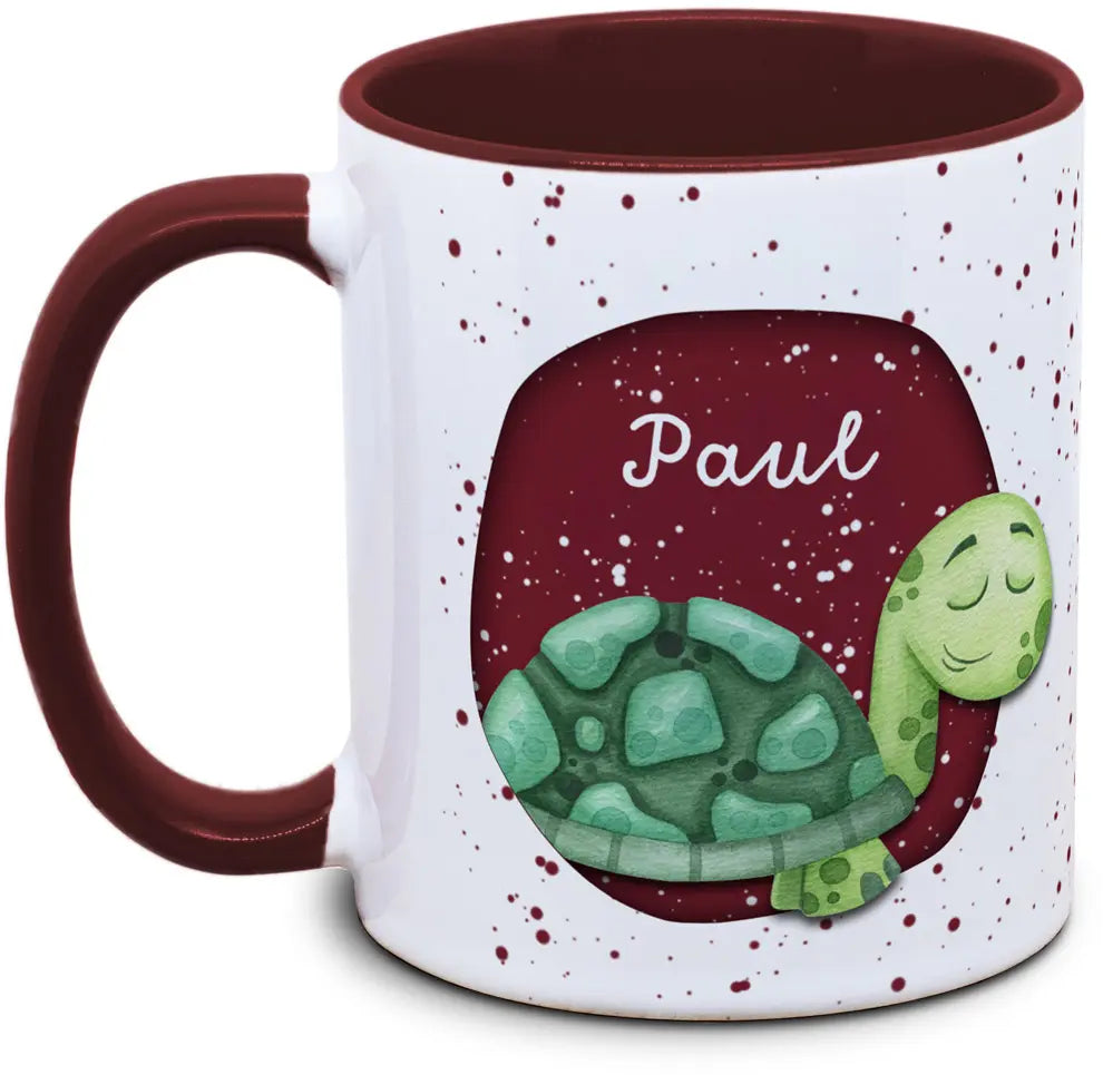 Mug - Kids with Name and Turtle
