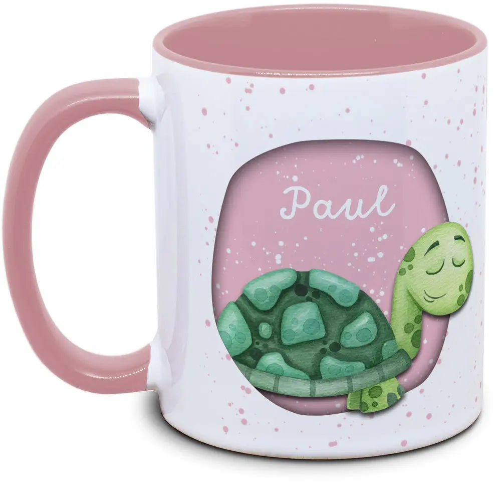 Mug - Kids with Name and Turtle