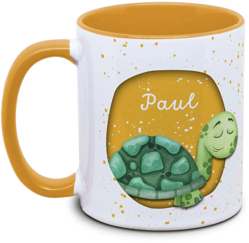 Mug - Kids with Name and Turtle